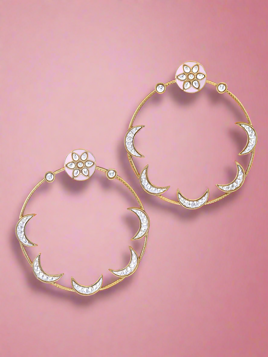 Baby Pink Chandsiya Designer Earrings