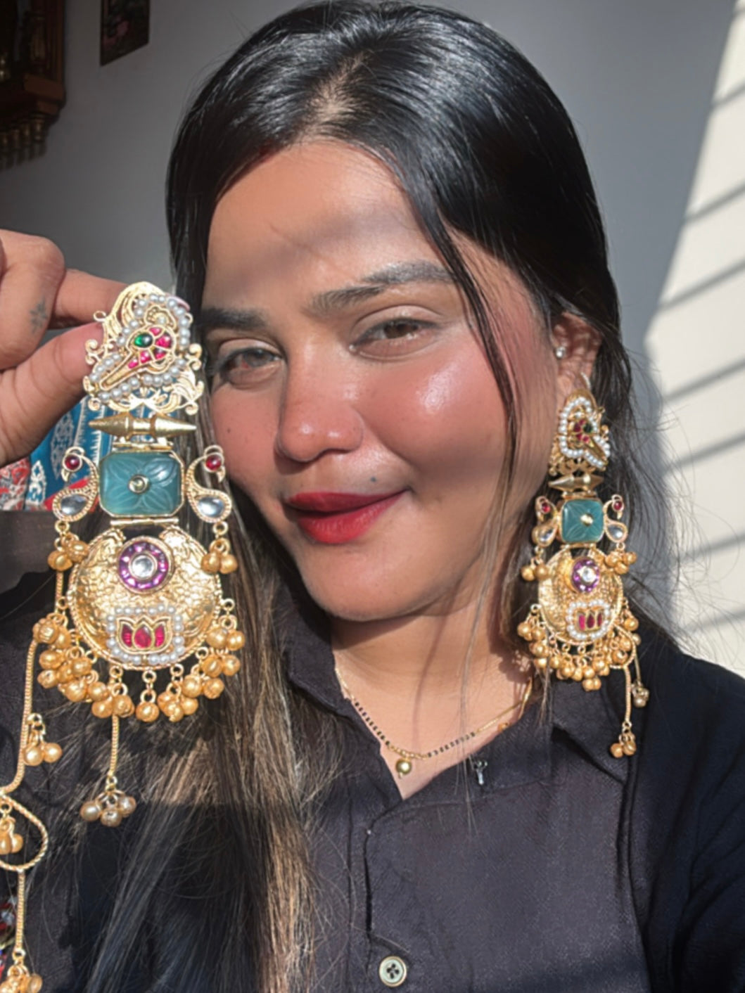 Trisha Kashmiri Premium Brass Earrings