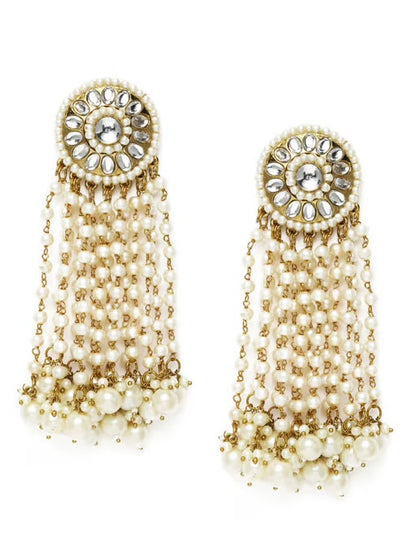 White Heera Designer Earrings