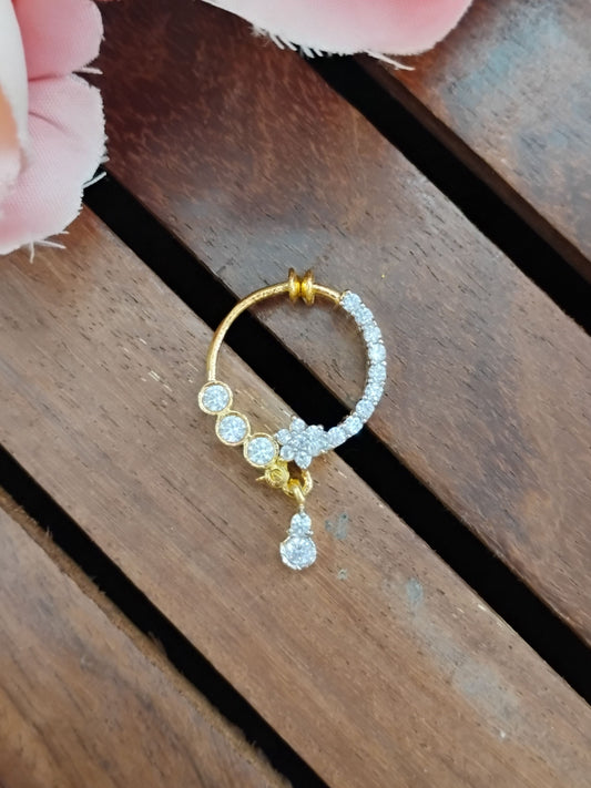 Sapna AD Traditional Pearl Nose Pin