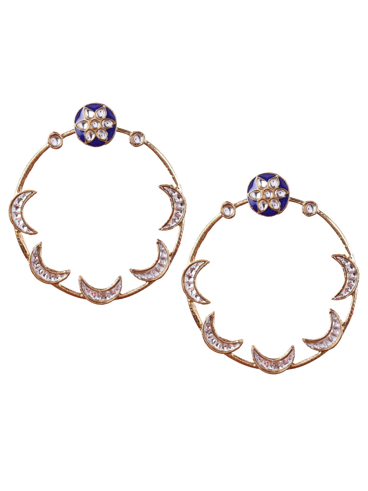 Dark Blue Chandsiya Designer Earrings