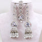 White Zainab Mirror Jhumkis and Tikka Set