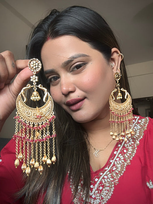 Ruby Kareena Chandbali Earrings
