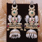 Golden and Silver Damshi Premium Brass Earrings