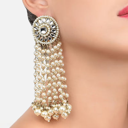White Heera Designer Earrings