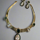 Emerald Rajsini Hasli Necklace Set With Earrings