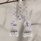 White Zainab Mirror Jhumkis and Tikka Set