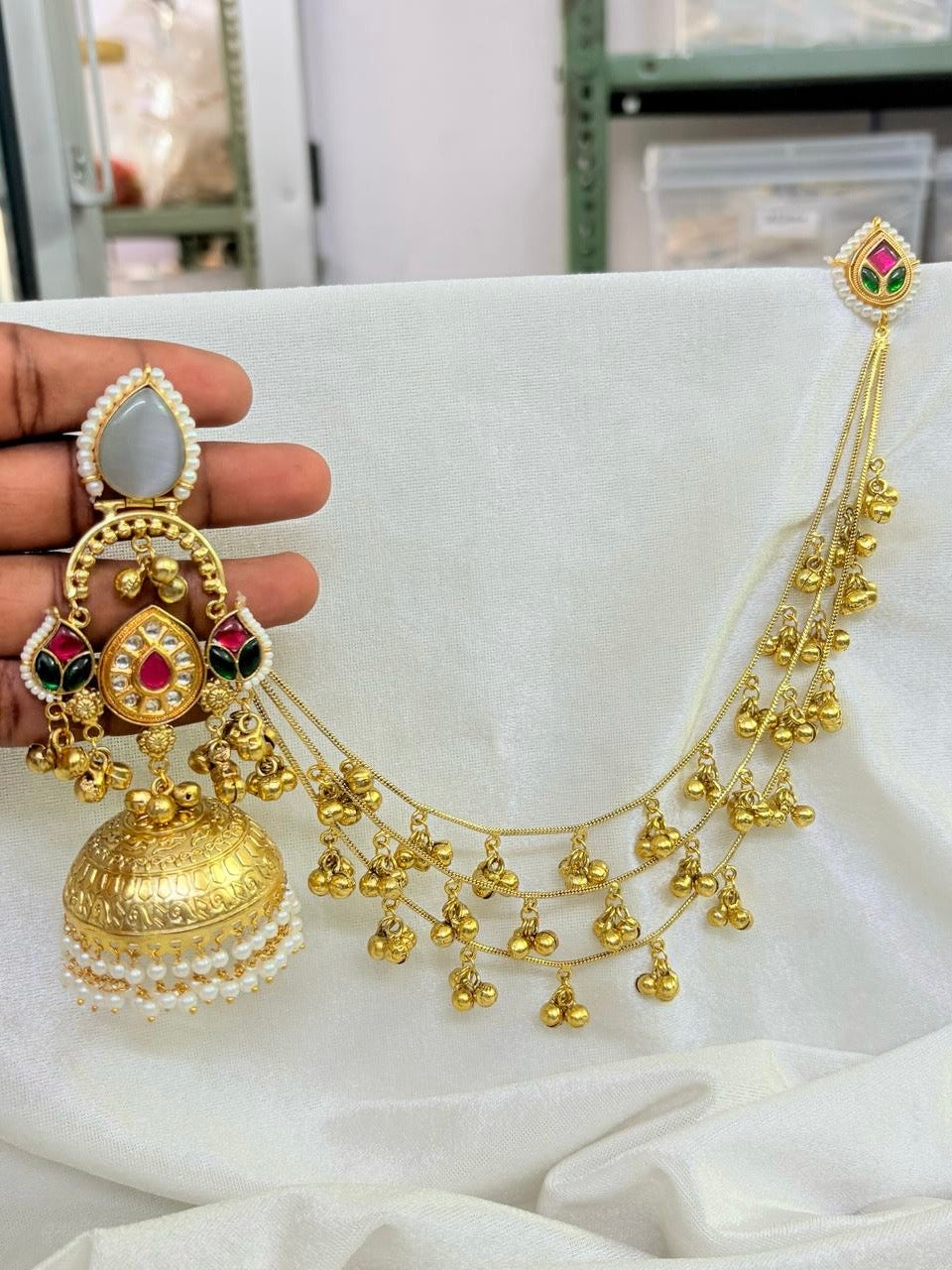 Keshvi Premium Brass Sahara / Kaanchain Earrings