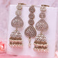 New White Zainab Jhumkis and Tika Set