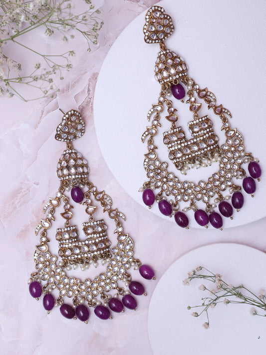 Dark Purple Qutub Chandbalis