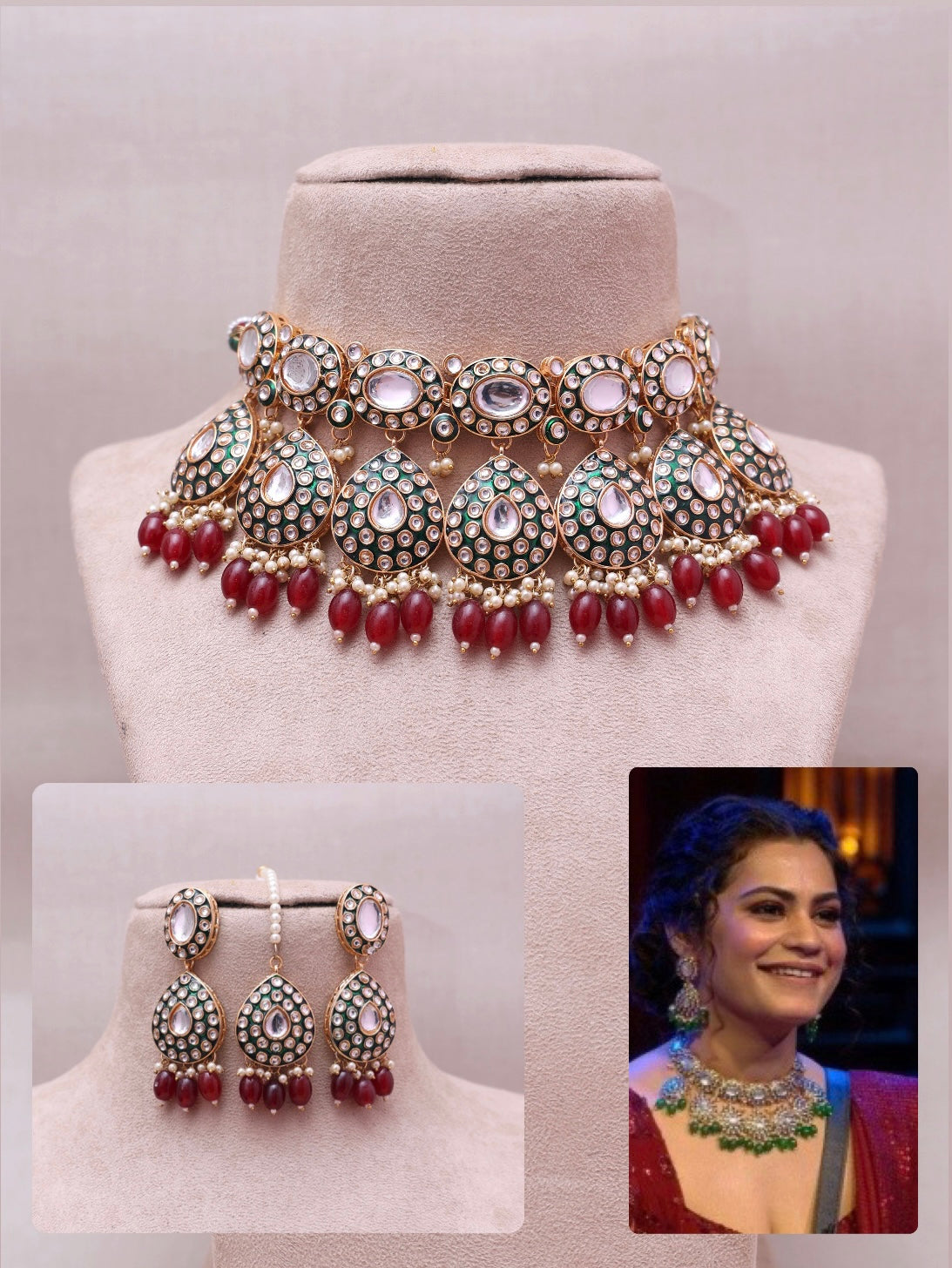 Ruby Kritika Necklace Set