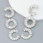 Silver New Deepika Western Crystal Earrings