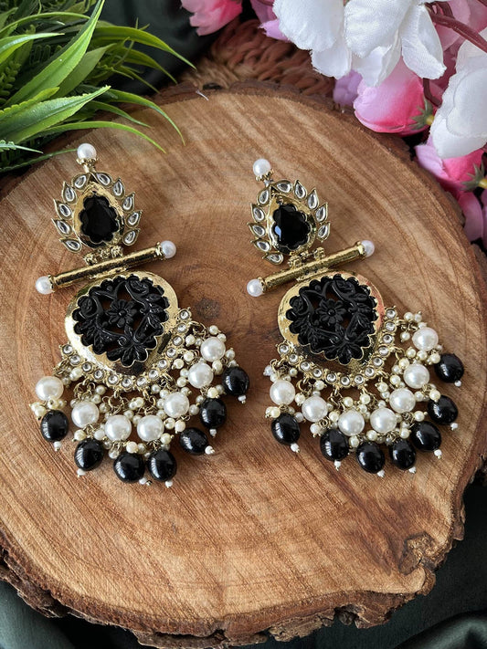 Black Nysa Designer Earrings