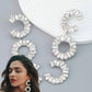 Silver New Deepika Western Crystal Earrings