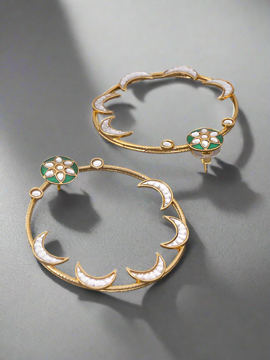 Emerald Green Chandsiya Designer Earrings