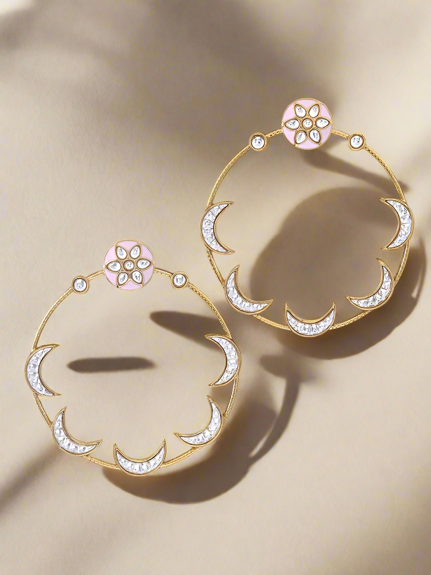 Baby Pink Chandsiya Designer Earrings