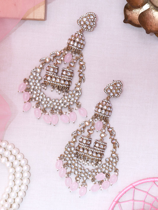 Baby Pink Qutub Chandbalis