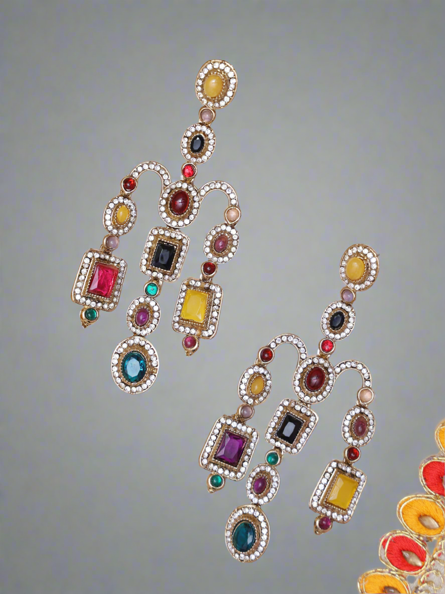 Multicolor Deepika Designer Earrings