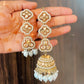 White Yajna Jhumkis with Tika