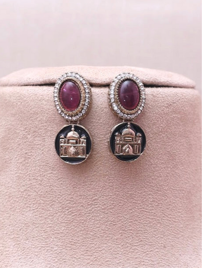 Purple Taj Designer Necklace Set