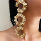 Golden New Deepika Western Crystal Earrings