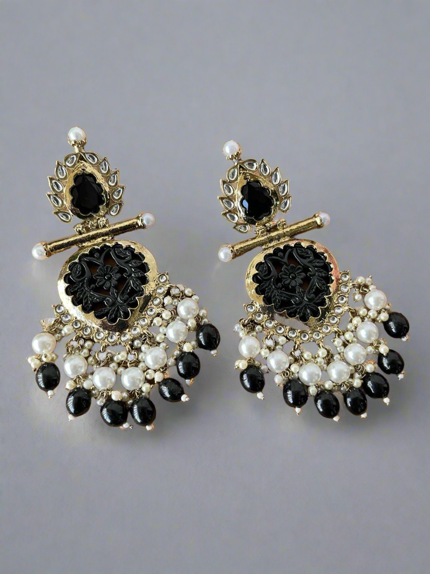 Black Nysa Designer Earrings