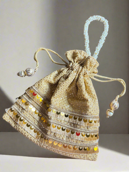 Golden Shiny Potli/Batwa Bag