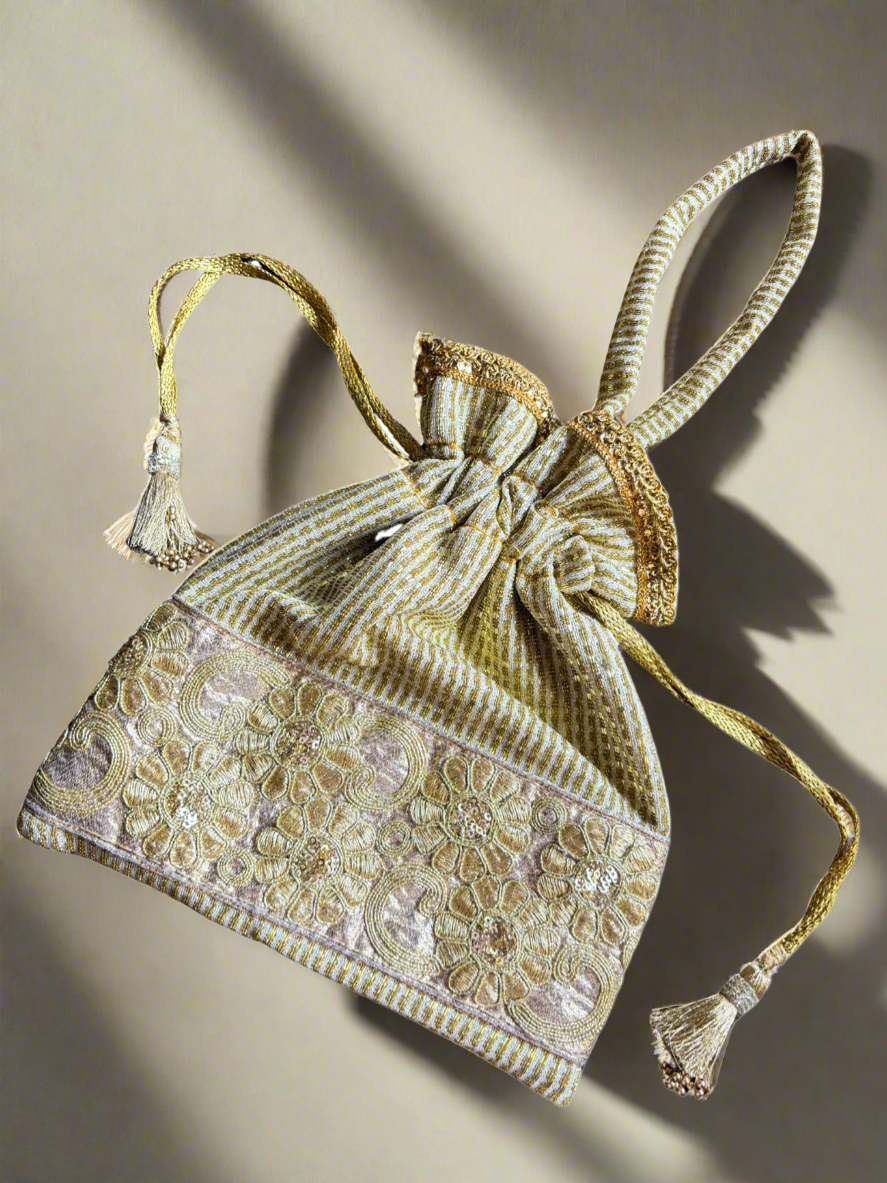 Golden Shiny Potli/Batwa Bag