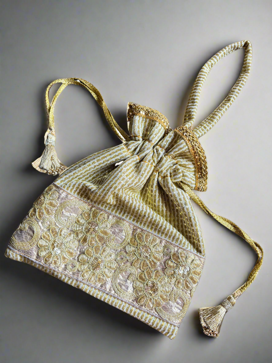 Golden Shiny Potli/Batwa Bag