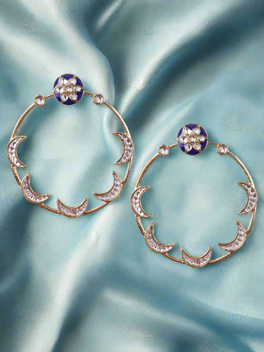 Dark Blue Chandsiya Designer Earrings