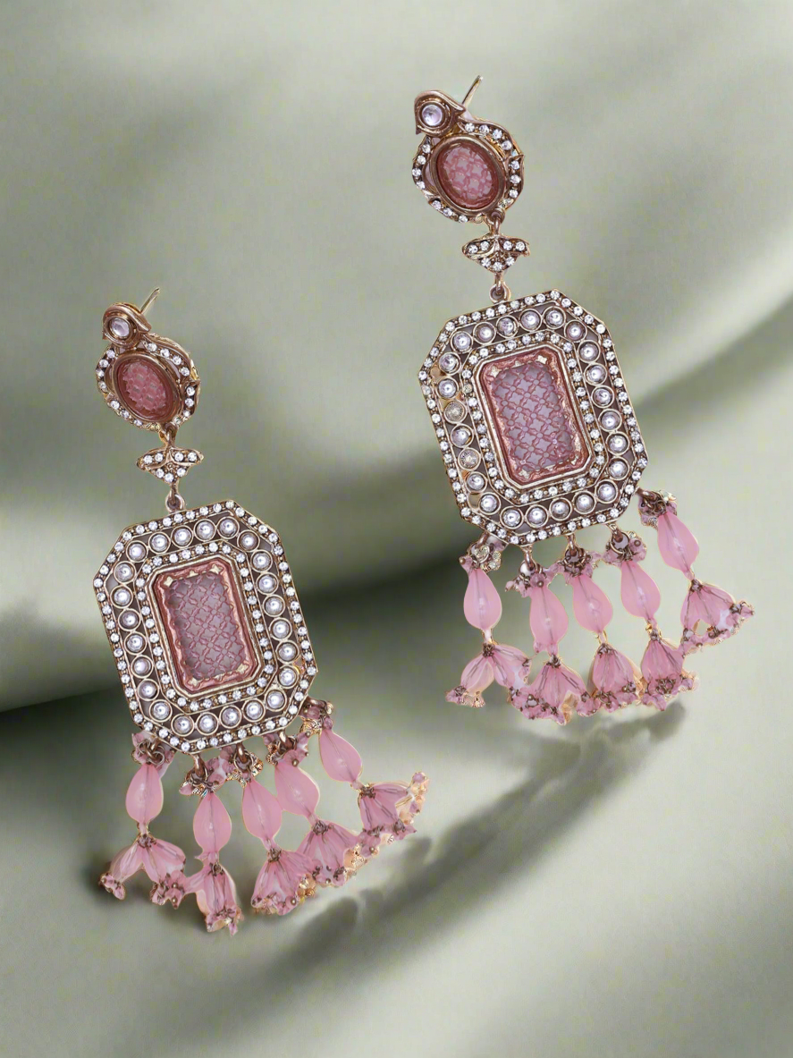 Baby Pink Aaghnya Designer Earrings