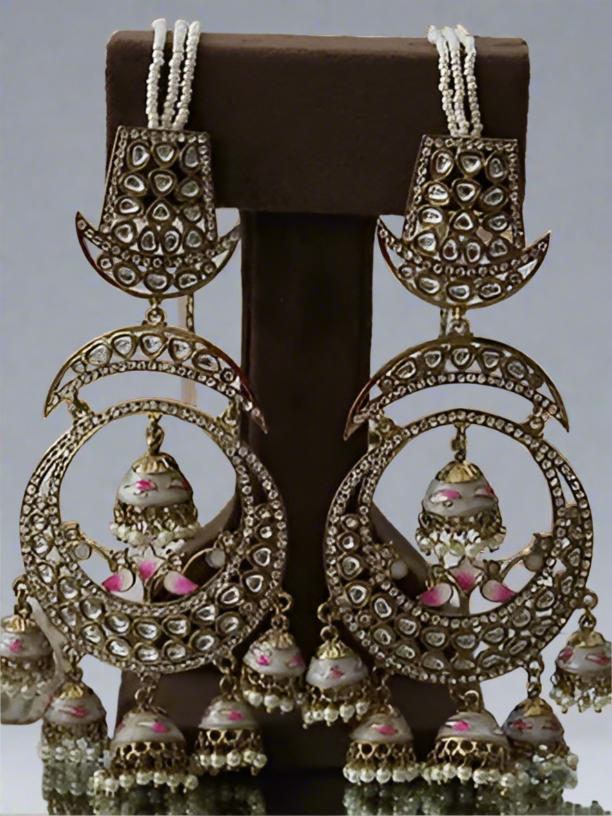 White Zahira Jhumkis