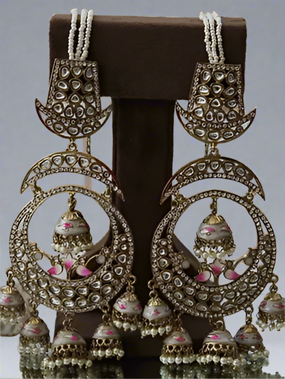White Zahira Jhumkis