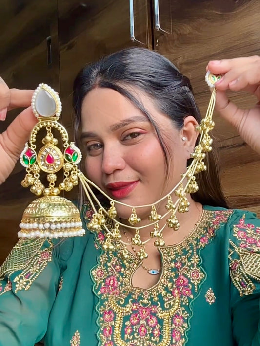 Keshvi Premium Brass Sahara / Kaanchain Earrings