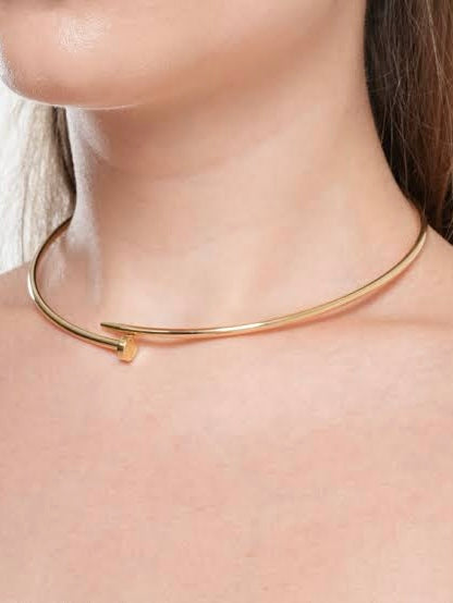 Golden Nail Hasli Necklace Set