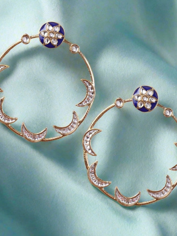 Dark Blue Chandsiya Designer Earrings