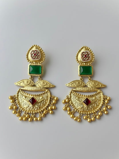 Emerald Naganika Brass Chandbalis