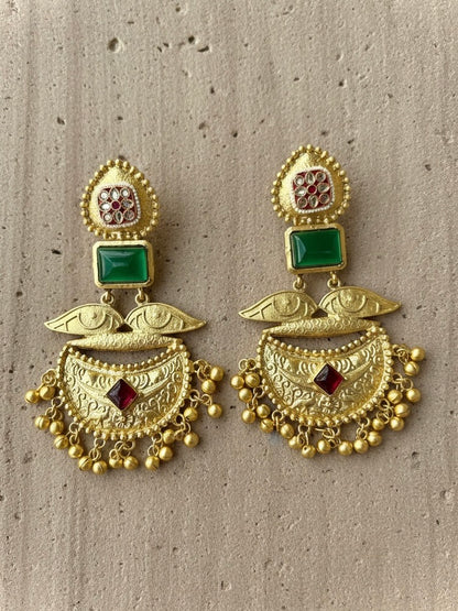 Emerald Naganika Brass Chandbalis