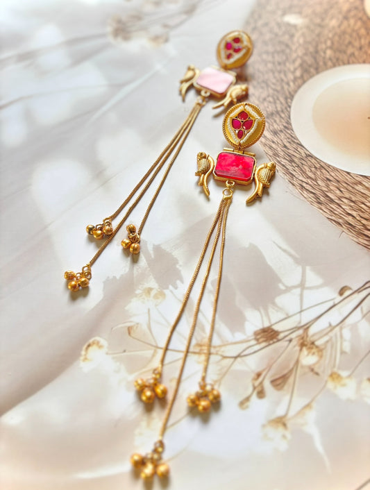 Red deepali Premium Brass Earrings
