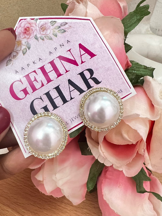 Pearl & Diamond Western Earrings