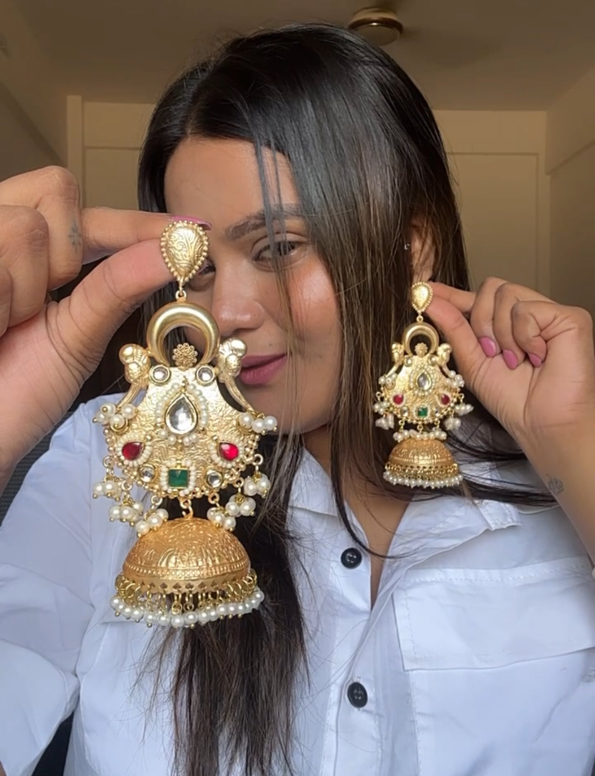 Golden Zerelda Premium Brass Jhumkis