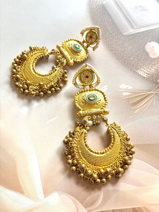 Golden Kakoli Premium Brass Earrings