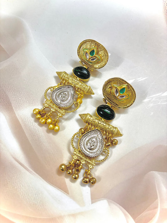 Black Darpana Premium Brass Earrings