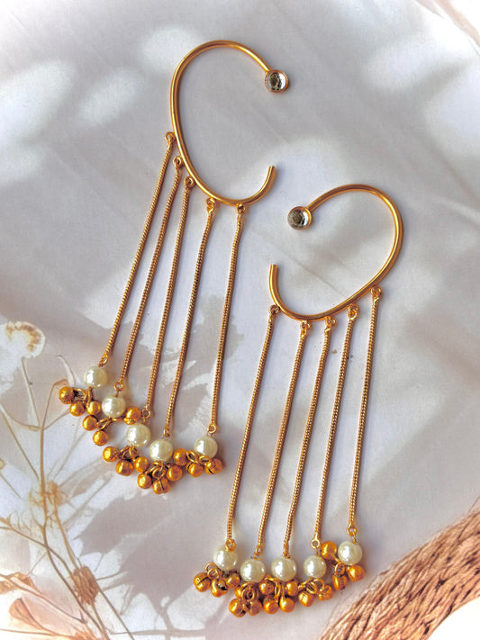 Golden Aarini Brass Earrings