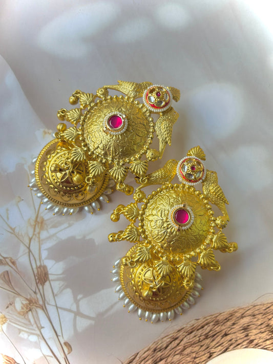 Golden Tannishta Brass Jhumkis