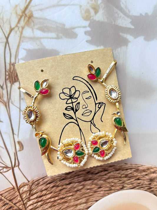 Red & Green Ziana Designer Earrings