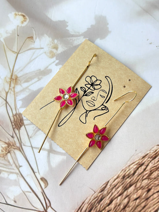 Pink Tantra Brass Earrings