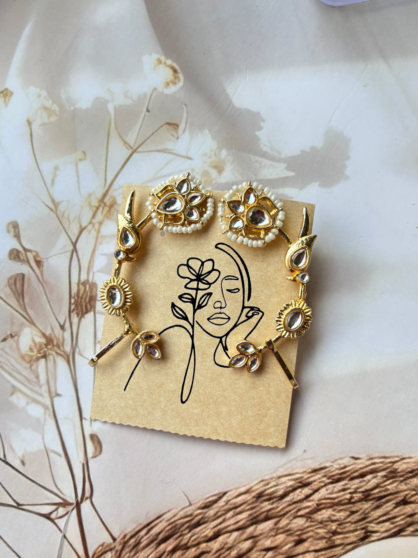 Ivory Ekakini Brass Earrings
