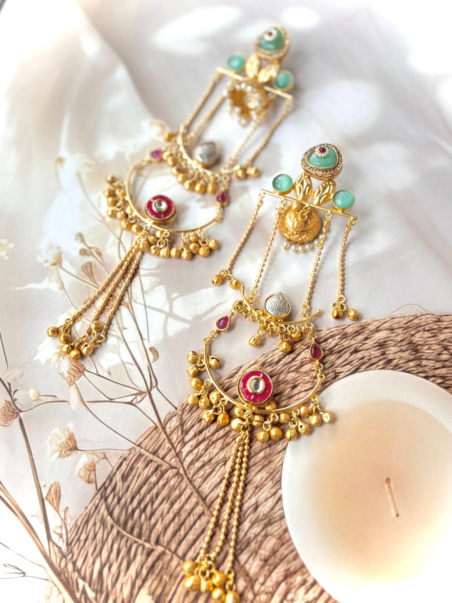 Golden Gandhari Brass Earrings