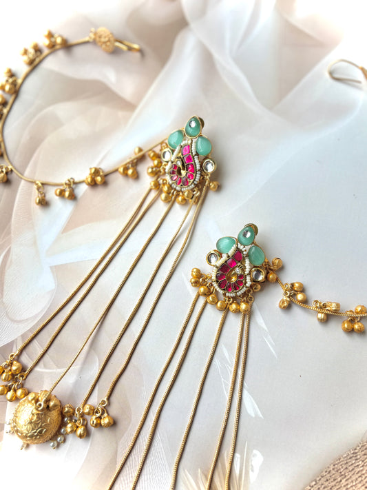 Pink & Mint Kakuba Brass Earrings